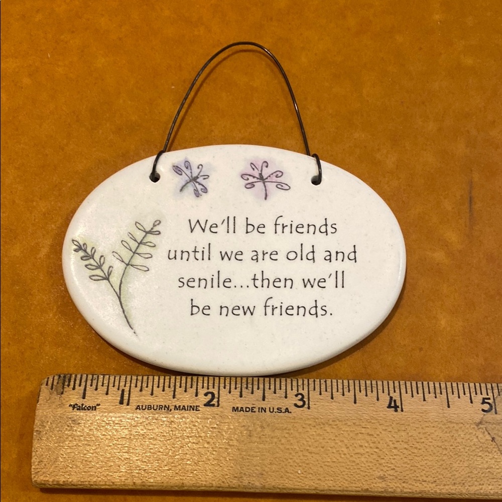Decorative Ceramic Hanging Plaque with Quote
